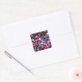 Dogwood Flowering roze Vierkante Sticker (Envelop)