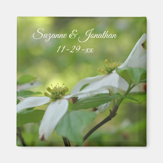 Dogwood Flowers gepersonaliseerde bruiloft Magneet (Voorkant)