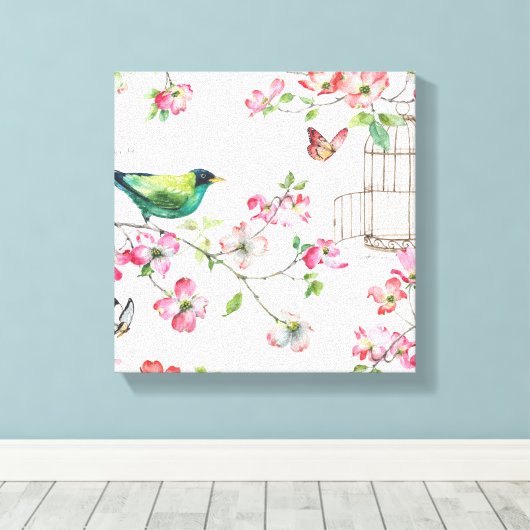 Dogwood Garden Canvas Afdruk (Insitu (Houten vloer))