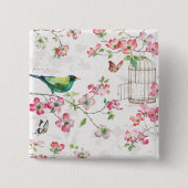 Dogwood Garden Vierkante Button 5,1 Cm (Voorkant)