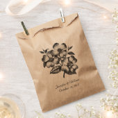  Dogwood Illustration Wedding Favor Bag Bedankzakje (Geknipt)