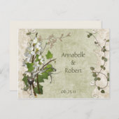  Dogwood Ivy Flowers Bewaar de datum Aankondigingskaart (Voorkant / Achterkant)