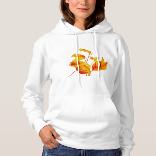 Dogwood Leaves op Dames Basic Hooded Sweatshirt (Voorkant)