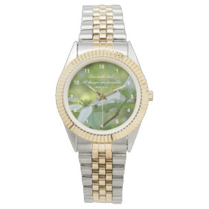 Dogwood met God Bijbelcitaat Inspirerend Horloge