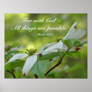 Dogwood met God Bijbelcitaat Inspirerend Poster
