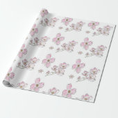 Dogwood Pattern on Wrapping Paper Cadeaupapier (Uitgerold)