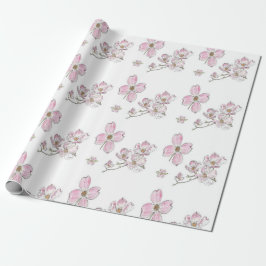 Dogwood Pattern on Wrapping Paper Cadeaupapier