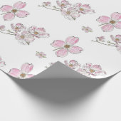 Dogwood Pattern on Wrapping Paper Cadeaupapier (Hoek)