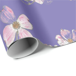 Dogwood Pattern on Wrapping Paper Cadeaupapier