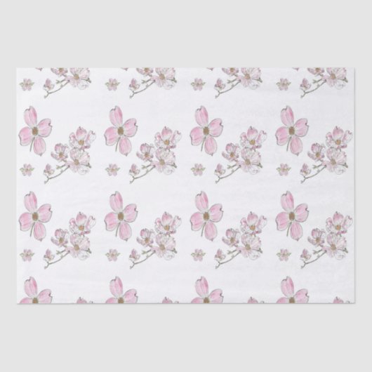Dogwood Pattern-ontwerp op weefselpapier Tissuepapier (Voorkant)