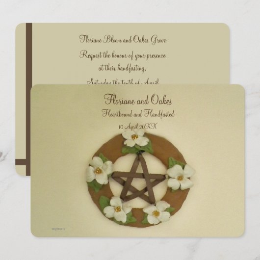 Dogwood Pentacle Handfasting Kaart (Voorkant / Achterkant)