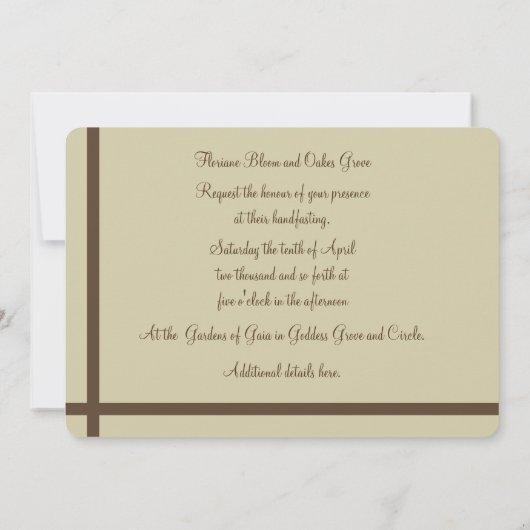 Dogwood Pentacle Handfasting Kaart (Achterkant)