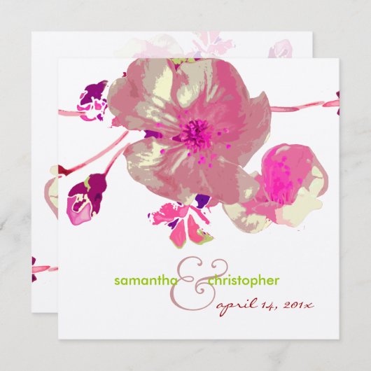 Dogwood/pink/mauve/bruiloft Uitnodigingen (Voorkant / Achterkant)