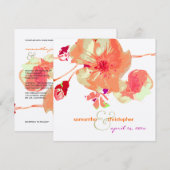 Dogwood/roze/perzik/bruiloft Uitnodigingen (Voorkant / Achterkant)