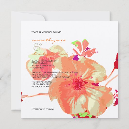 Dogwood/roze/perzik/bruiloft Uitnodigingen (Achterkant)