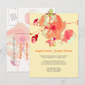 Dogwood/roze/perzik/bruiloft Uitnodigingen briefka (Voorkant / Achterkant)
