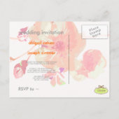 Dogwood/roze/perzik/bruiloft Uitnodigingen briefka (Achterkant)