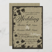 Dogwood Silhouette over Burlap Kaart (Voorkant / Achterkant)