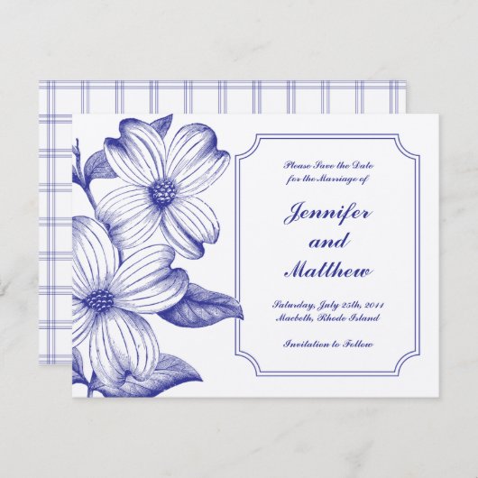 Dogwood sparen de Datum Aankondiging (Voorkant / Achterkant)