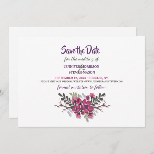 Dogwood sparen de Datum Aankondiging (Voorkant / Achterkant)