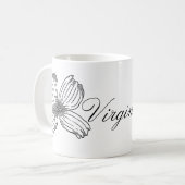 Dogwood State Flower and Virginia Word Black White Koffiemok (Voorkant links)