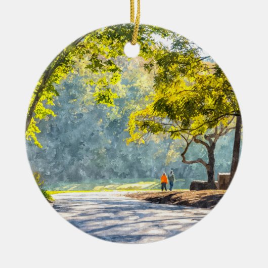 Dogwood Stroll Painterly Keramisch Ornament (Voorkant)