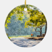 Dogwood Stroll Painterly Keramisch Ornament (Achterkant)