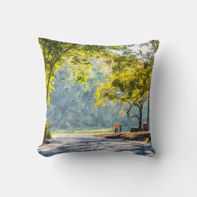 Dogwood Stroll Painterly Kussen (Voorkant)