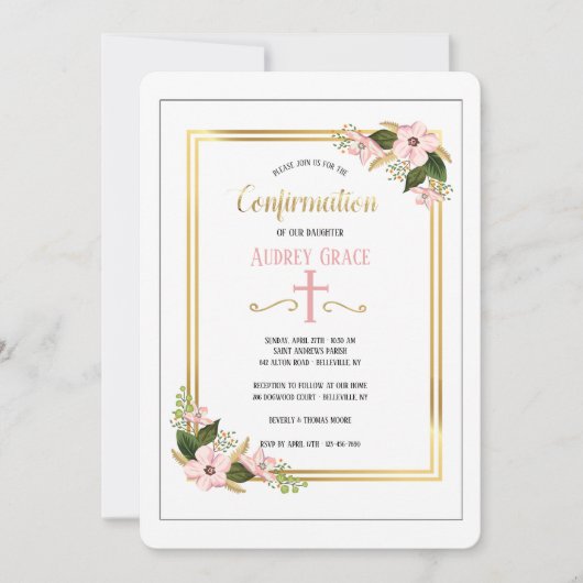 Dogwood Swag religieuze uitnodiging (Voorkant)