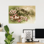Dogwood Tree Bird Nest Egg Cottage Poster (Thuiskantoor)