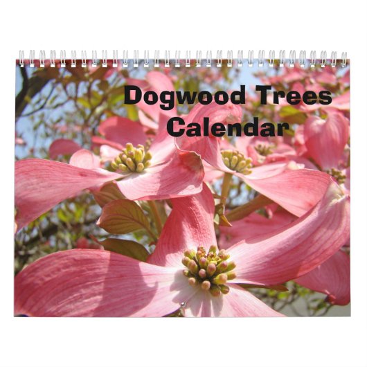 Dogwood Tree Calendar roze Dogwood Flowers art Kalender (Hoes)