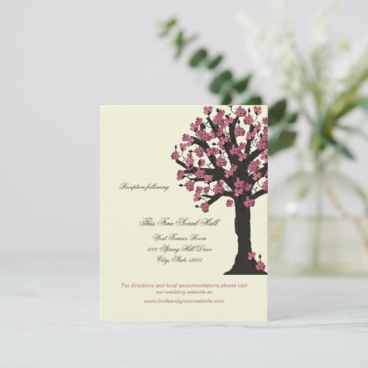 Dogwood Tree Wedding Receptie Informatie Informatiekaartje (Staand voorkant)