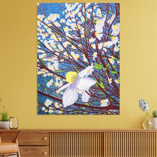 Dogwood Waterverf Canvas afdrukken (Insitu (Woonkamer))