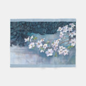 Dogwood-waterverf Fleece Deken (Voorkant (Horizontaal))