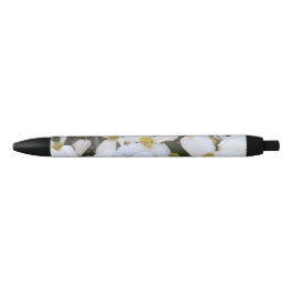 Dogwood White Floral Flowers Pens Zwarte Inkt Pen