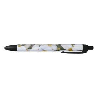 Dogwood White Floral Flowers Pens Zwarte Inkt Pen