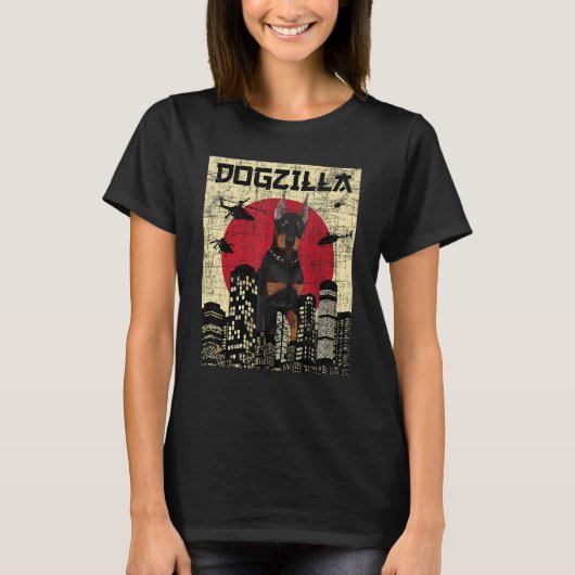 Dogzilla Japanse Dobermann Hond Huisdier Eigenaa T-shirt (Voorkant)