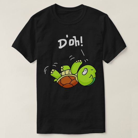 Doh Schattige Funny Turtle ligt op back fun T-shirt (Design voorkant)