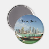Doha 2011 dhow en skyline magneet (Voorkant / Achterkant)