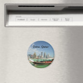 Doha 2011 dhow en skyline magneet (Insitu (Vaatwasser))