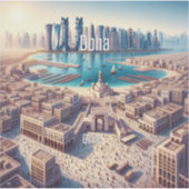 Doha Qatar 3 inch Vinyl Sticker (Voorkant)