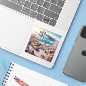 Doha Qatar 3 inch Vinyl Sticker (Laptop met iPhone)