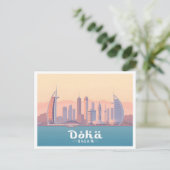 Doha Qatar Arabische Golf Pastelreizen Briefkaart (Staand voorkant)