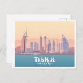 Doha Qatar Arabische Golf Pastelreizen Briefkaart (Voorkant / Achterkant)