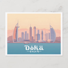 Doha Qatar Arabische Golf Pastelreizen Briefkaart