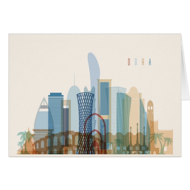 Doha, Qatar | City Skyline (Voorkant Horizontaal)