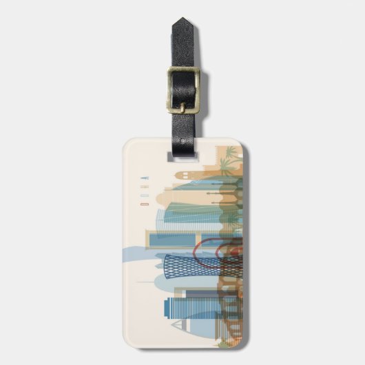Doha, Qatar | City Skyline Bagagelabel (Voorkant verticaal)