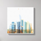 Doha, Qatar | City Skyline Canvas Afdruk (Voorkant)