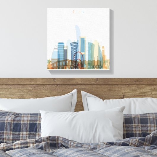 Doha, Qatar | City Skyline Canvas Afdruk (Insitu (Slaapkamer))
