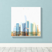 Doha, Qatar | City Skyline Canvas Afdruk (Insitu (Houten vloer))